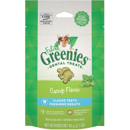 Greenies Feline Natural Dental Treats Catnip Flavor