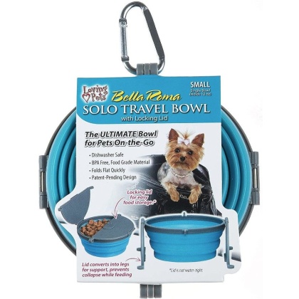 Loving Pets Bella Roma Blue Travel Bowl