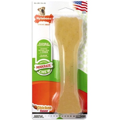 Nylabone Flexi Chew Dog Bone - Chicken Flavor