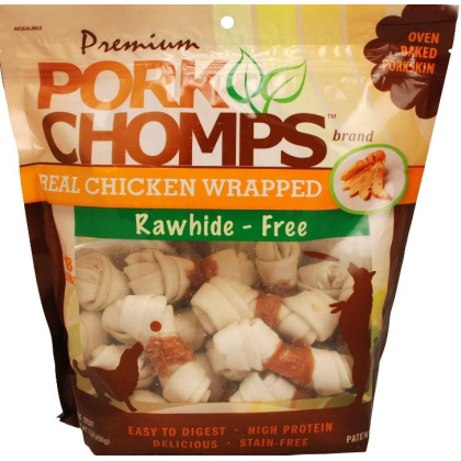 Pork Chomps Premium Real Chicken Wrapped Knotz - Regular