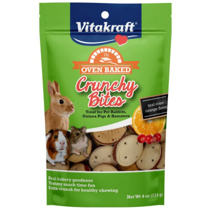 Vitakraft Oven Baked Crunchy Bites Small Pet Treats - Real Cran-Orange Flavor